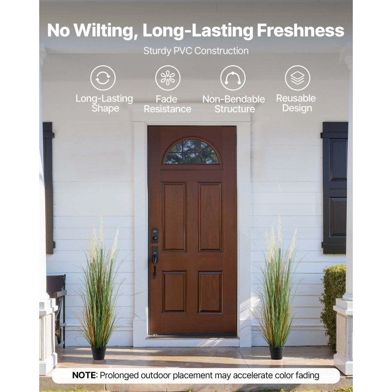 Tekoruukukasvit PVC-materiaalia 2 kpl korkeus 1194 mm sisä- ja ulkokäyttöön