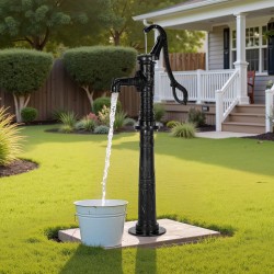 Käsikäyttöinen kaivopumppu valurautarunko hiiliteräsosat 6 metrin nostokorkeus mökille