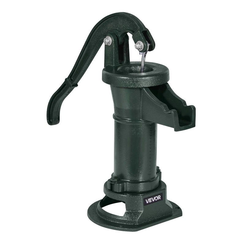 Käsikäyttöinen kaivopumppu valurauta hiiliteräs runko 7,6 m nostokorkeus vihreä