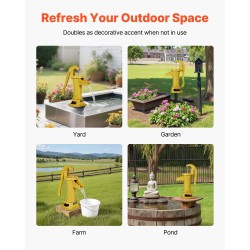 Käsikäyttöinen kaivopumppu valurauta hiiliteräs 7,6 metrin nostokorkeus ergonominen kahva ulkokäyttöön