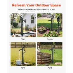 Käsikäyttöinen vesipumppu valurauta ja hiiliteräs 6 m nostokorkeus ulkokäyttöön