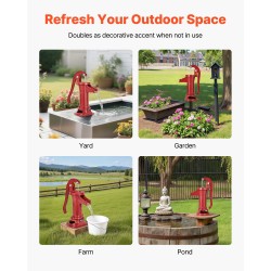 Käsikäyttöinen kaivopumppu valurauta ja hiiliteräsrakenne 7,6 m nostokorkeus ei sähköä