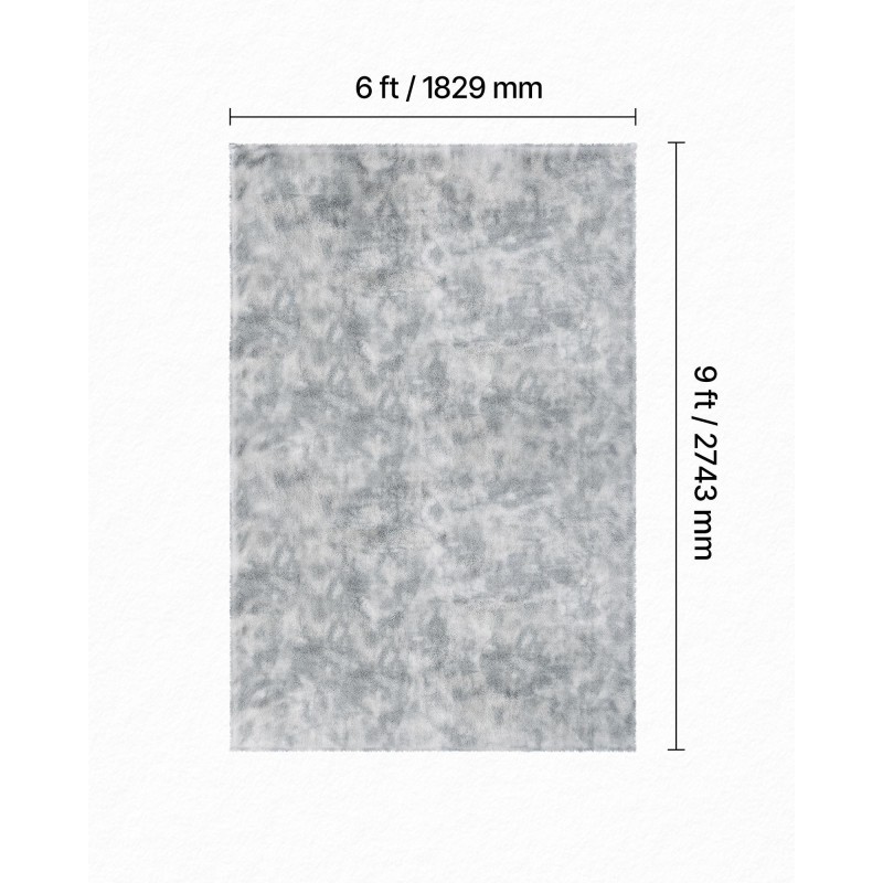 Nukkamatto sisäkäyttöön pitkäkarvainen 1,83 x 2,74 m liukuestopohja