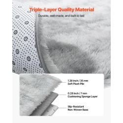 Nukkamatto sisäkäyttöön pitkäkarvainen 1,83 x 2,74 m liukuestopohja