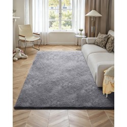 Nukkamatto sisäkäyttöön kolmikerroksinen pehmeä 2,44 x 3,05 m savunharmaa