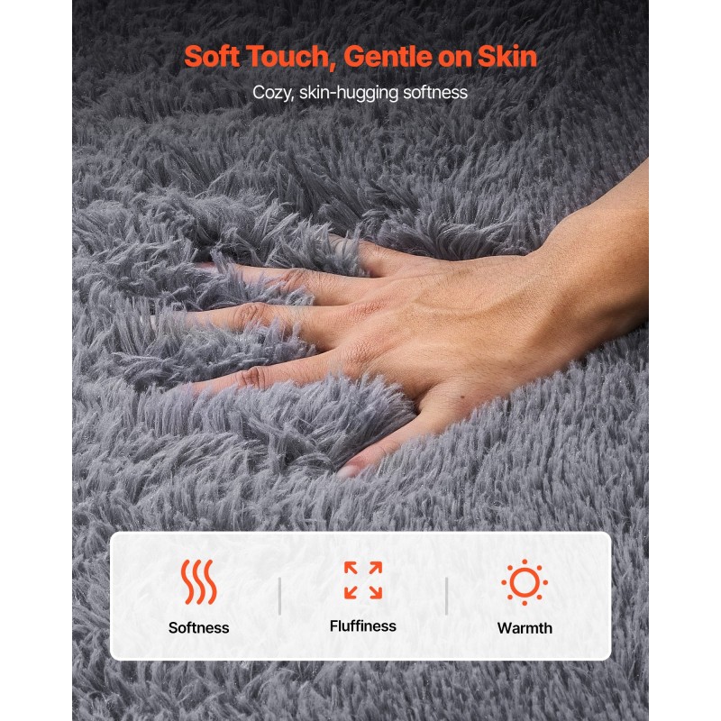 Nukkamatto sisäkäyttöön kolmikerroksinen pehmeä 2,44 x 3,05 m savunharmaa