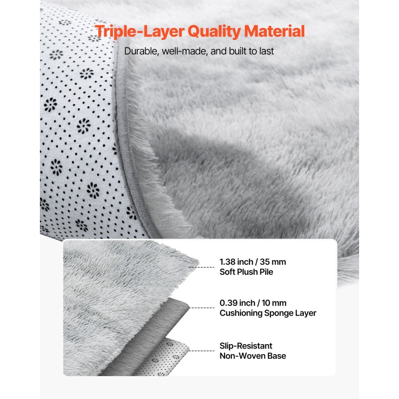 Aluematto 2,74 x 3,66 m pitkänukkainen 35 mm kolmikerroksinen liukuestopohjalla sisäkäyttöön