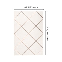 Pehmeä nukkamatto sisäkäyttöön 1,83 x 2,74 m kestävästä kuidusta valmistettu liukuestepohjalla