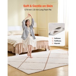 Pehmeä nukkamatto sisäkäyttöön 1,83 x 2,74 m kestävästä kuidusta valmistettu liukuestepohjalla