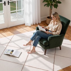 Pehmeä nukkamatto sisäkäyttöön 1,83 x 2,74 m kestävästä kuidusta valmistettu liukuestepohjalla