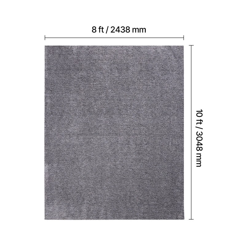 Pitkäkarvainen sisämatto 2,44 x 3,05 m liukumaton pohja tiheä pehmeä nukka