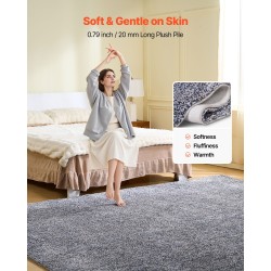 Pitkäkarvainen sisämatto 2,44 x 3,05 m liukumaton pohja tiheä pehmeä nukka