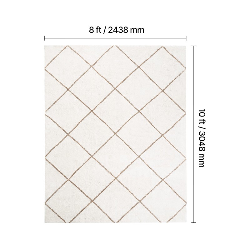 Pehmeä sisämatto 2,44 x 3,05 m beige TPR-liukuestepohja