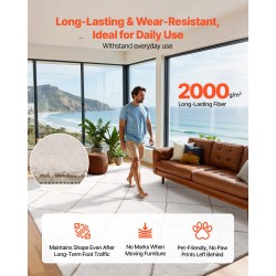 Pehmeä sisämatto 2,44 x 3,05 m beige TPR-liukuestepohja