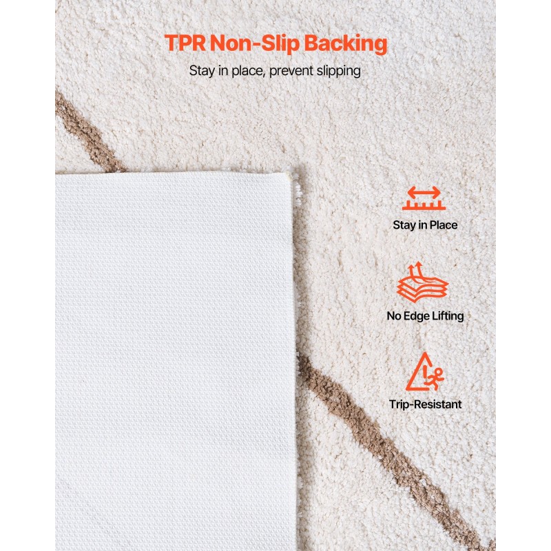 Pehmeä sisämatto 2,44 x 3,05 m beige TPR-liukuestepohja