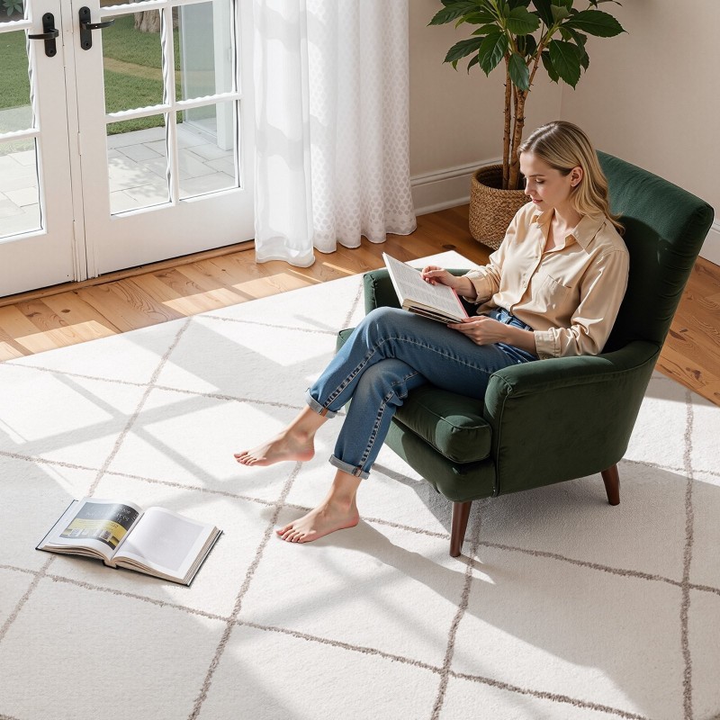 Pehmeä sisämatto 2,44 x 3,05 m beige TPR-liukuestepohja