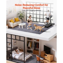 Pehmeä sisätilan nukkamatto TPR-liukuestopohjalla 2,74 x 3,66 m siniharmaa