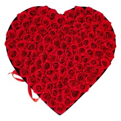 Säilytetyt ruusut 100 kpl sydämenmuotoisessa rasiassa kartonkia 40 mm