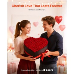 Säilytetyt ruusut 100 kpl sydämenmuotoisessa rasiassa kartonkia 40 mm