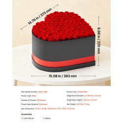 Säilytetyt ruusut 100 kpl sydämenmuotoisessa rasiassa kartonkia 40 mm