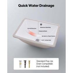 Kylpyhuoneallas keraaminen suorakulmainen alta-asennettava valkoinen nano-lasitteella ylivuotoaukolla