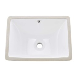 Kylpyhuoneallas keraaminen suorakulmainen alta-asennettava valkoinen nano-lasitteella ylivuotoaukolla