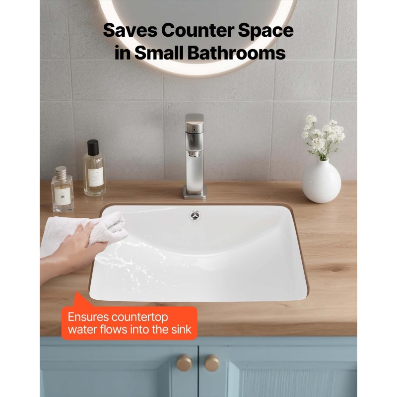 Pesuallas keraaminen nanolasitettu upotettava 530x375x210 mm valkoinen