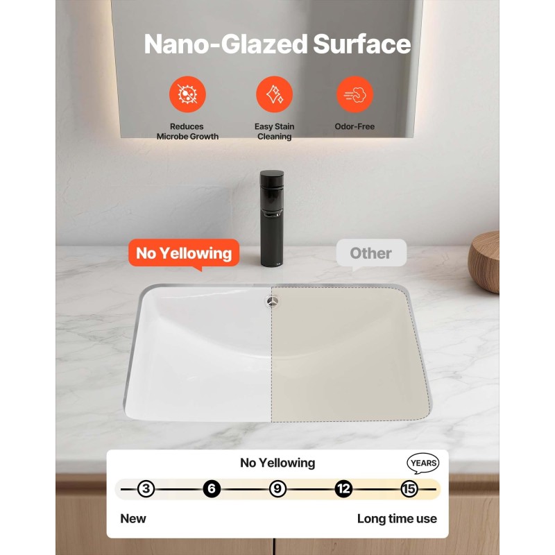 Pesuallas keraaminen nanolasitettu upotettava 530x375x210 mm valkoinen