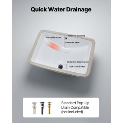 Pesuallas keraaminen nanolasitettu upotettava 530x375x210 mm valkoinen