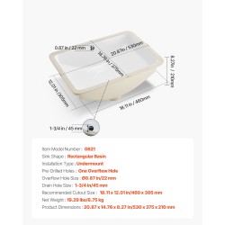 Pesuallas keraaminen nanolasitettu upotettava 530x375x210 mm valkoinen