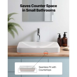 Puoloupotettava keraaminen pesuallas suorakaiteen muotoinen 490x305x120 mm valkoinen