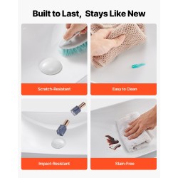 Puoloupotettava keraaminen pesuallas suorakaiteen muotoinen 490x305x120 mm valkoinen