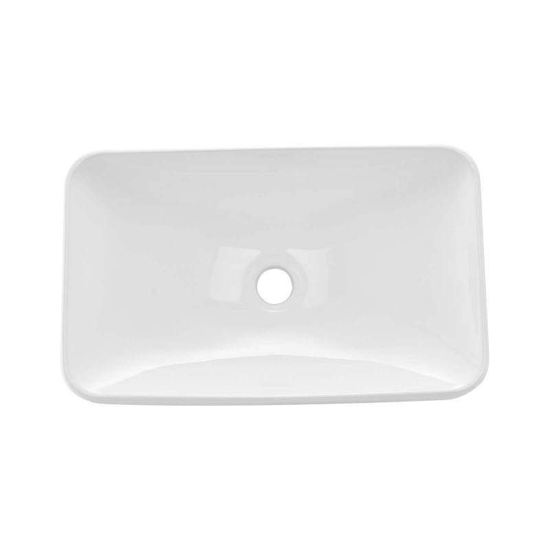 Puoloupotettava keraaminen pesuallas suorakaiteen muotoinen 490x305x120 mm valkoinen