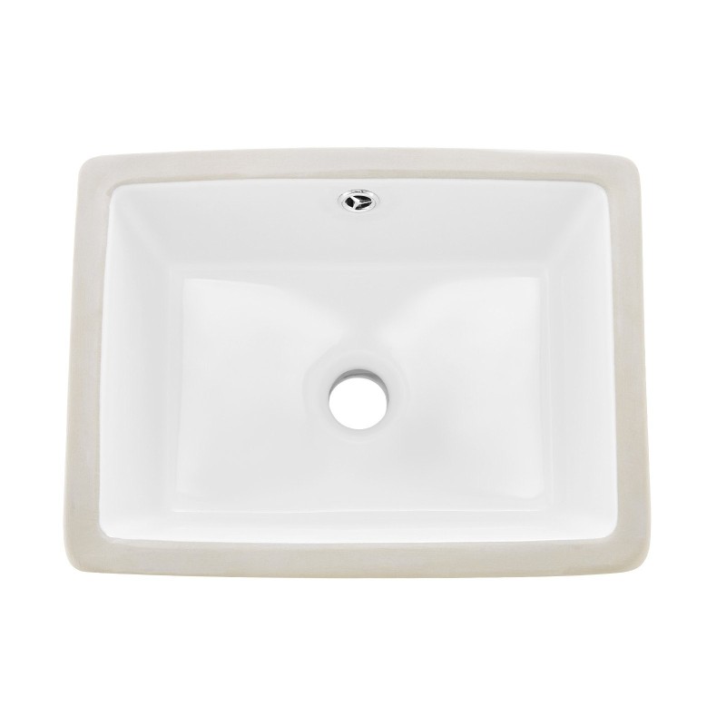 Tason alle asennettava suorakulmainen keraaminen posliiniallas 400 x 305 mm valkoinen