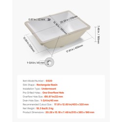 Pesuallas keramiikkainen 515x385x190 mm tasoon upotettava valkoinen suorakulmainen pieniin kylpyhuoneisiin