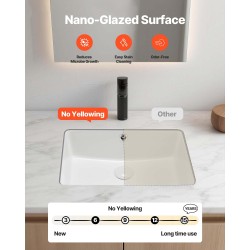Kylpyhuoneen allas keraaminen tasoon upotettava suorakulmainen 470x335x170 mm valkoinen nanolasite