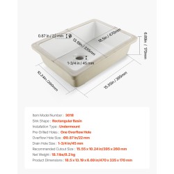 Kylpyhuoneen allas keraaminen tasoon upotettava suorakulmainen 470x335x170 mm valkoinen nanolasite