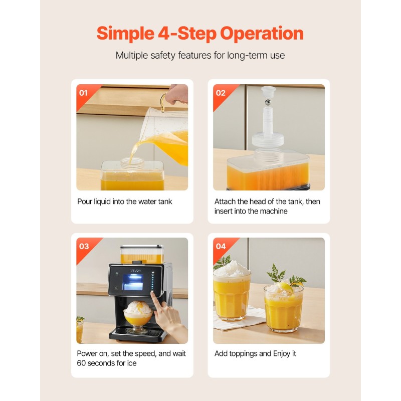 Hiutalejääkone ruostumattomasta teräksestä 20 kg vuorokaudessa 0,8 l säiliö kotikäyttöön