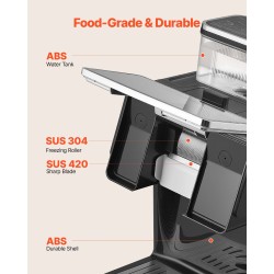 Hiutalejääkone ruostumattomasta teräksestä 20 kg vuorokaudessa 0,8 l säiliö kotikäyttöön