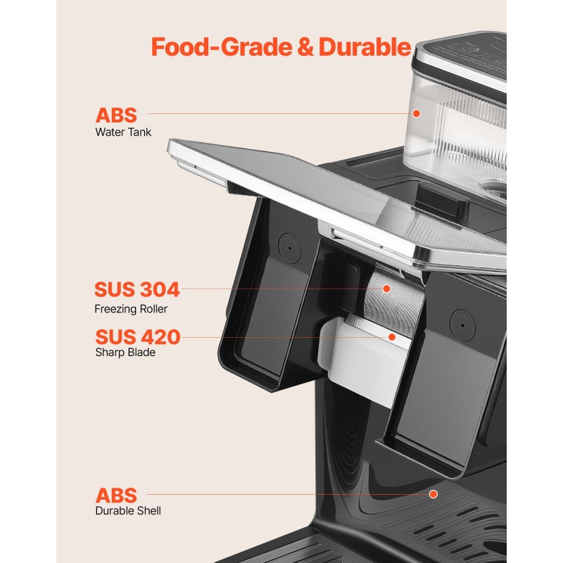 Hiutalejääkone ruostumattomasta teräksestä 20 kg vuorokaudessa 0,8 l säiliö kotikäyttöön