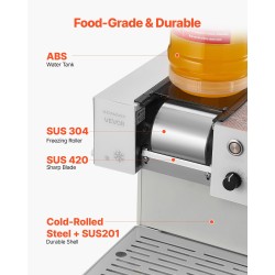 Lumihiutalejäälaite 1,8 l säiliö ruostumatonta terästä 60 kg vuorokaudessa