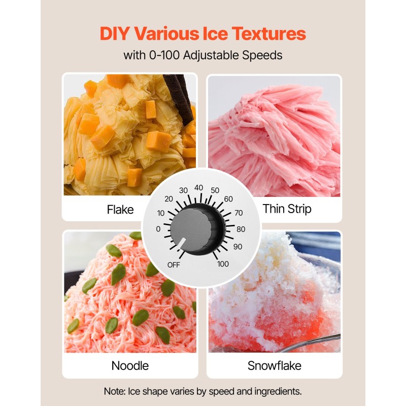 Lumihiutalejäälaite ruostumatonta terästä 80 kg vuorokaudessa 1,8 L säiliö kotikäyttöön