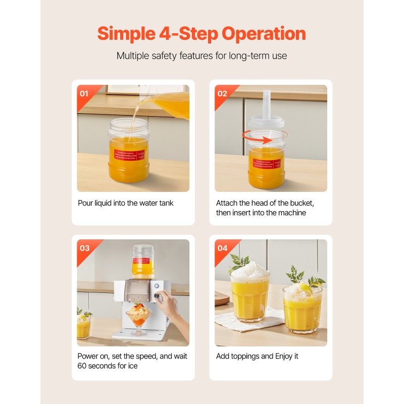 Lumihiutalejäälaite ruostumatonta terästä 80 kg vuorokaudessa 1,8 L säiliö kotikäyttöön