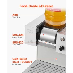 Hiutalejääkone 40 kilogrammaa vuorokaudessa 1,8 litran säiliö ruostumaton höyrystin kotiin