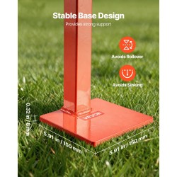 T-mallinen teräs tolpanirrotin aitatolpille 78 cm 300 kg 109 cm ketjulla