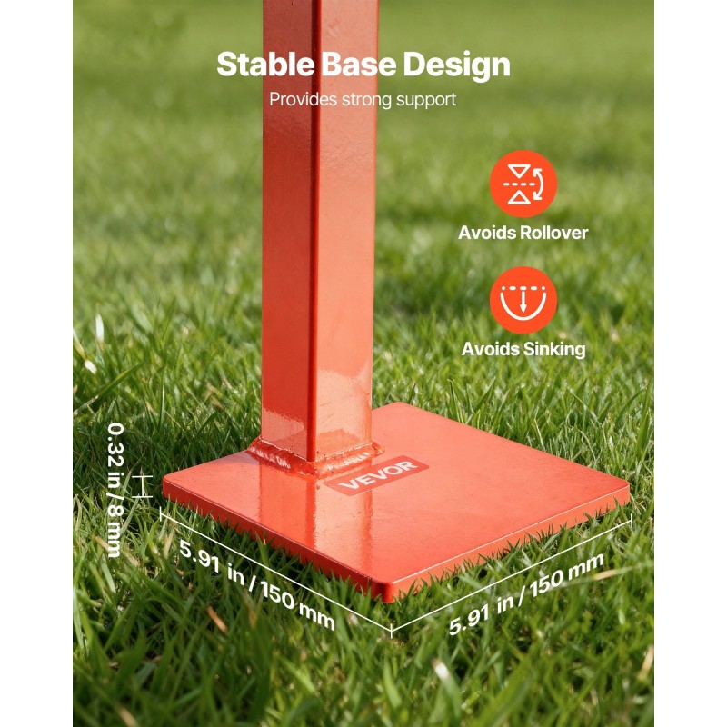 T-mallinen teräs tolpanirrotin aitatolpille 78 cm 300 kg 109 cm ketjulla