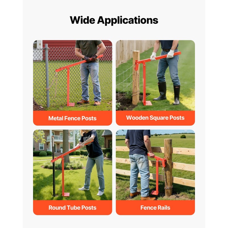 T-mallinen teräs tolpanirrotin aitatolpille 78 cm 300 kg 109 cm ketjulla