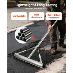 Maisematasoitusharava alumiinirunkoinen 1510 mm varsi 508 mm harapää asfaltin ja betonin tasoitukseen
