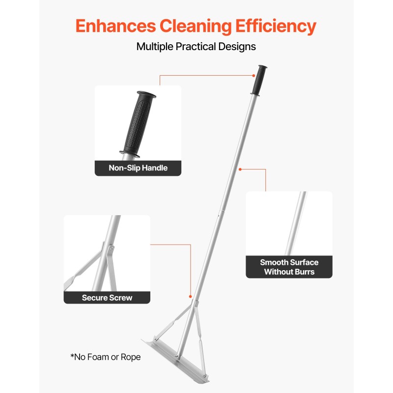 Maisematasoitusharava alumiinirunkoinen 1510 mm varsi 508 mm harapää asfaltin ja betonin tasoitukseen