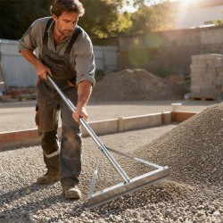 Maisematasoitusharava alumiinirunkoinen 1510 mm varsi 508 mm harapää asfaltin ja betonin tasoitukseen